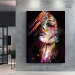 Tableau murale inspiré du street art avec un visage