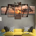 Œuvre d'art inspirée d'un paysage de coucher de soleil