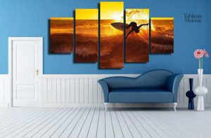 Tableau Surf acrobatique coloré pour décoration intérieure