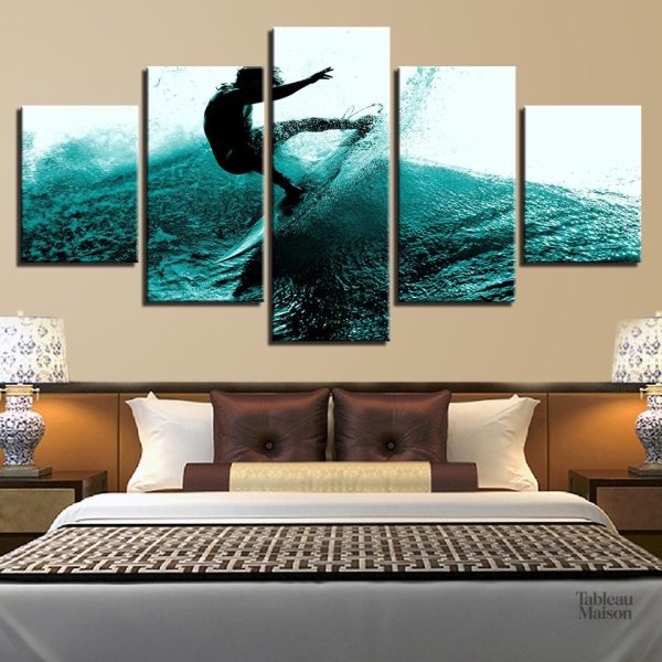 Tableau surfeur en couleurs vives pour ambiance marine