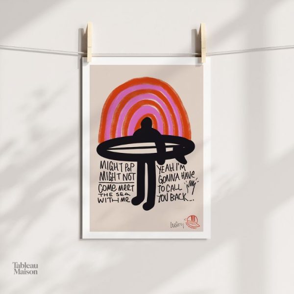 Décoration intérieure: tableau surfeur pop art