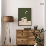 Tableau surréaliste minimaliste Plongeon dans le Café