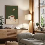 Tableau moderne évoquant le café et le surréalisme