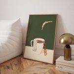 Œuvre d'art minimaliste inspirée par le café et le rêve