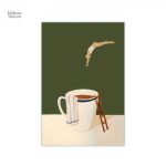 Création minimaliste illustrant une immersion dans le café