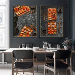 Art mural sushis, ajout coloré à votre décoration culinaire