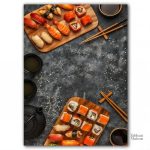 Tableau artistique sur le thème des sushis pour intérieur chic