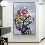 Œuvre inspirée du street art avec des motifs urbains