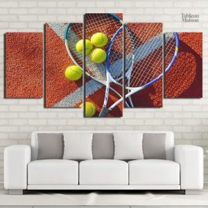 Tableau de tennis sur le court, illustration sportive
