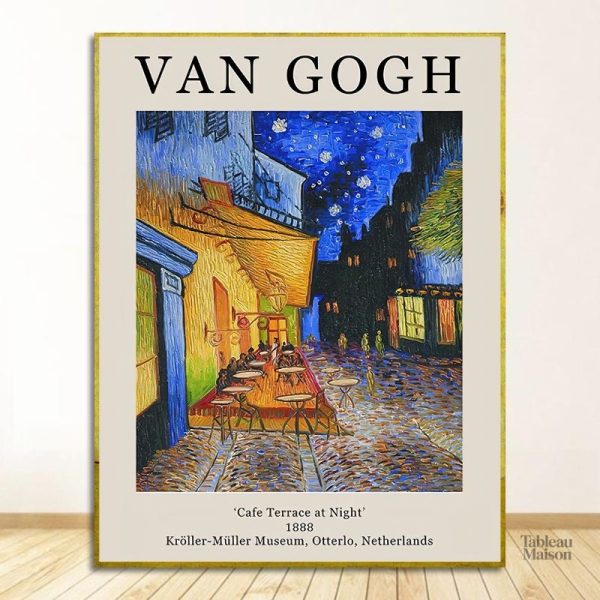 Tableau de Van Gogh représentant une terrasse de café