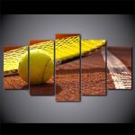 Art mural Tennis, ambiance sportive terre battue