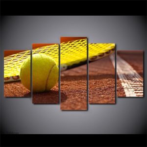 Art mural Tennis, ambiance sportive terre battue