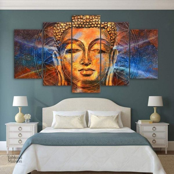 Tableau Tête de Bouddha décoratif en art mural