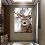 Tableau décoratif tête de cerf en style moderne