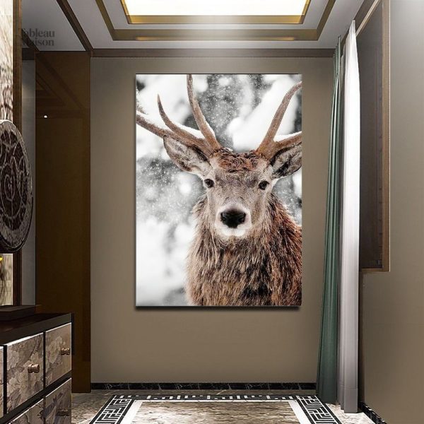 Tableau décoratif tête de cerf en style moderne