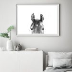 Tableau tête de cheval artistique en peinture murale