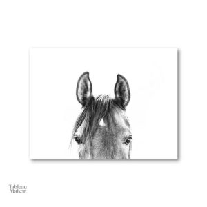 Œuvre d'art représentant la tête d'un cheval