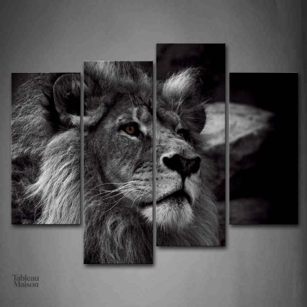 Tableau décoratif tête de lion en art mural