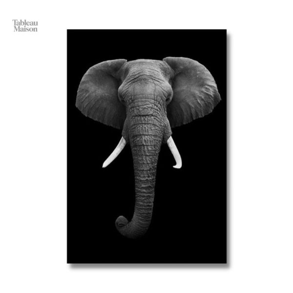 Tableau représentant une tête d'éléphant stylisée