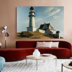 Oeuvre de Hopper représentant un phare tranquille