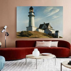 Oeuvre de Hopper représentant un phare tranquille
