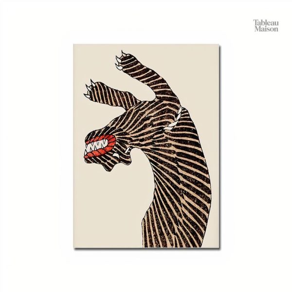 Tableau décoratif de tigre inspiré de l'art japonais