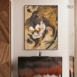Tableau Tigre Japonais en style artistique traditionnel