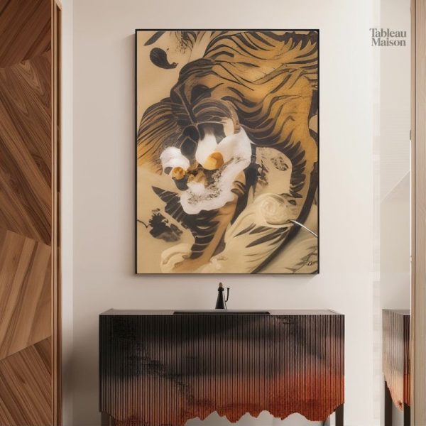 Tableau Tigre Japonais en style artistique traditionnel