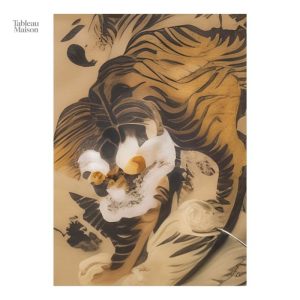 Tableau décoratif inspiré de la culture japonaise, tigre central