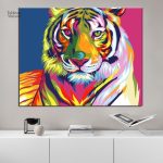Tableau tigre en style pop art coloré