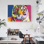 Tigre stylisé en art moderne et vibrant
