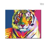 Œuvre pop art représentant un tigre audacieux