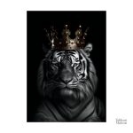 Œuvre d'art moderne illustrant un tigre avec couronne