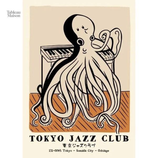 Tableau coloré évoquant l'ambiance d'un club de jazz à Tokyo