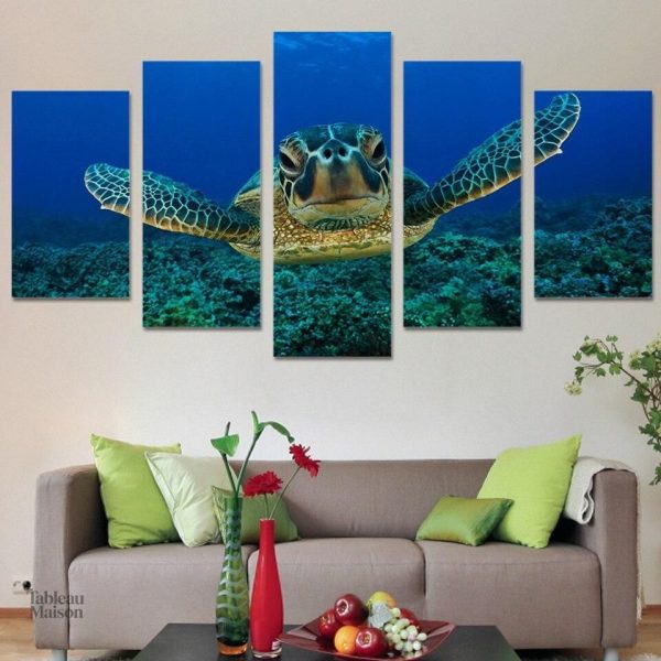 Art mural tortue imbriquée pour une décoration unique