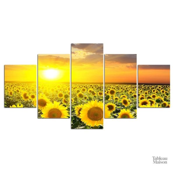 Art mural représentant un champ de tournesols ensoleillé