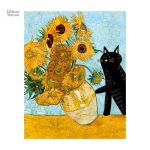 Œuvre inspirée par Van Gogh, featuring un chat