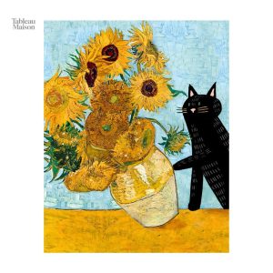 Œuvre inspirée par Van Gogh, featuring un chat