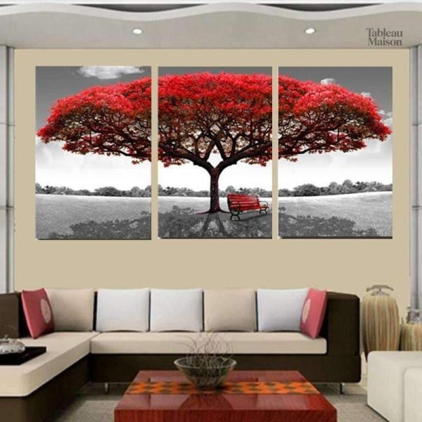 Décoration murale arbre de vie en triptyque artistique