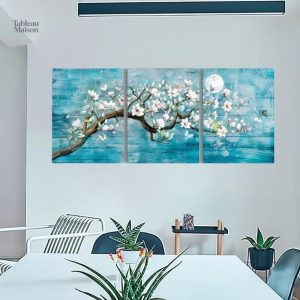 Tableau triptyque Cerisier Japonais en fleurs
