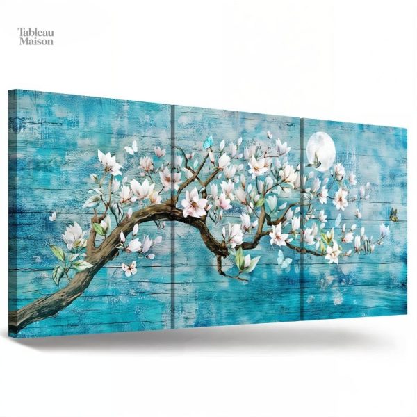 Décoration murale triptyque sur le thème des cerisiers