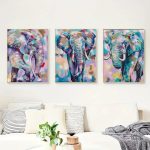 Art mural éléphant en triptyque pour une décoration unique