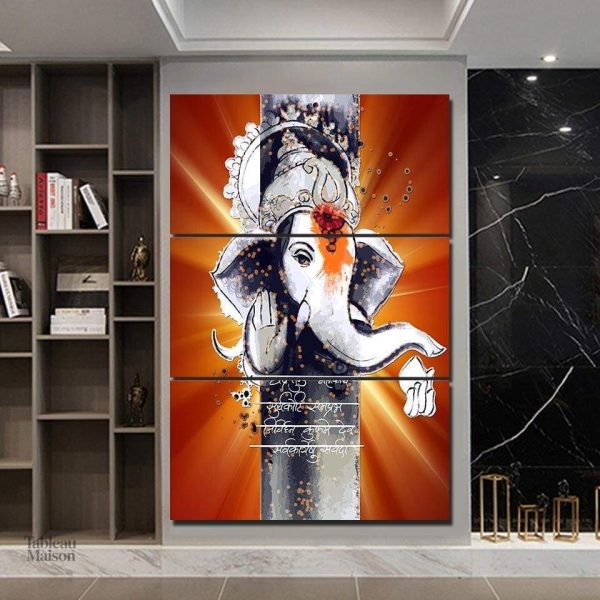 Tableau Ganesh moderne en couleurs vives