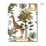 Tableau triptyque avec motifs de jungle, décor moderne