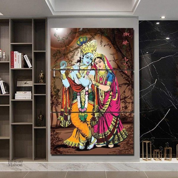 Tableau représentant Krishna, œuvre artistique colorée