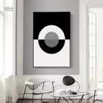 Art mural en noir et blanc, style triptyque