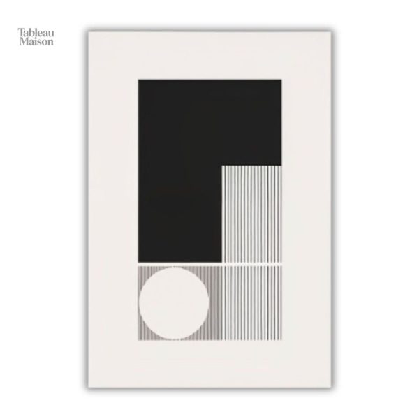 Tableau contemporain en trois parties monochromes