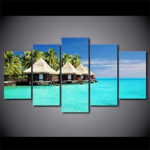 Tableau artistique représentant les paysages des Maldives