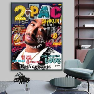 Tableau graphique de Tupac en style urbain