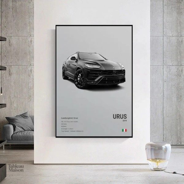 Art mural voiture Urus pour passionnés d'automobile